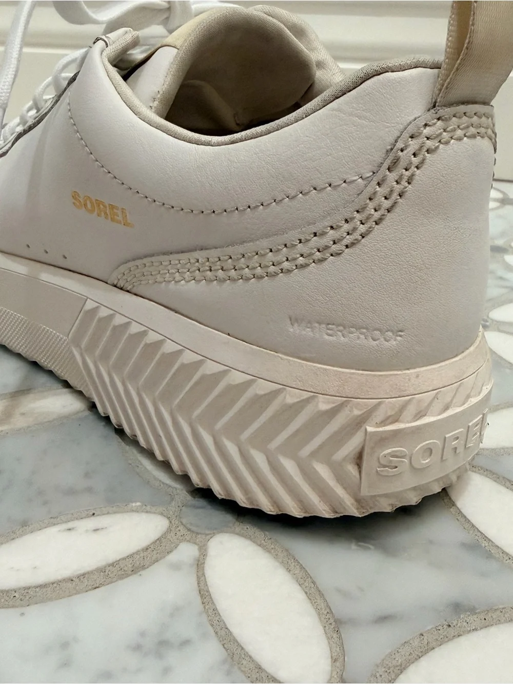 Sorel White Ona Ave Low Waterproof Women's Sneaker Sea Salt Size 10 - Picture 9 of 12